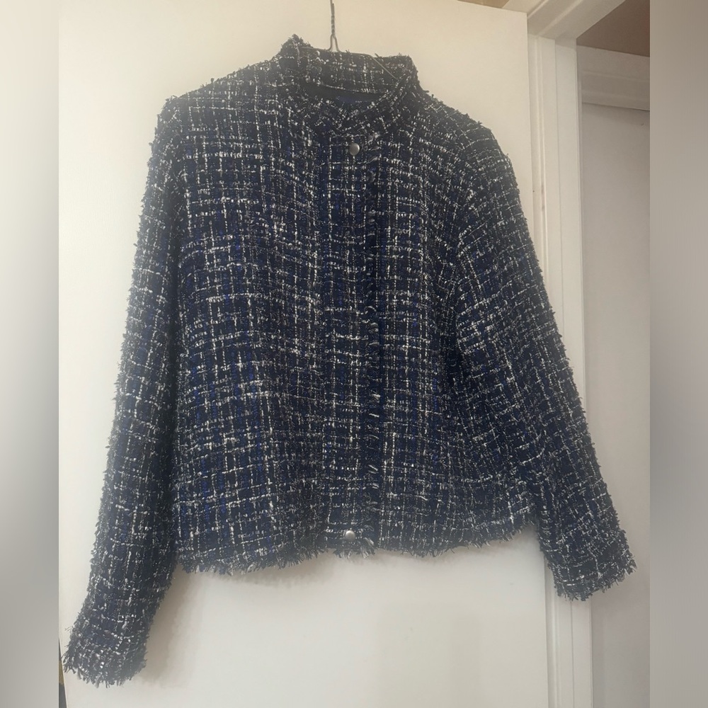 Apt. 9 Navy and White Tweed Jacket